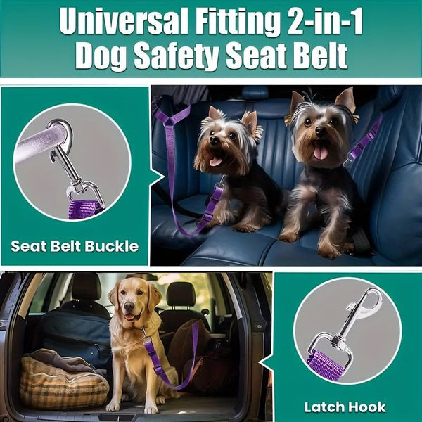 1pc Dog Seat Belt For Vehicle Secure, Pet Car Tether Safety Leash For Dogs In Vehicles, Dog Seat Belt Tether, Dog Seat Belt Buckle, Dog Car Seat Belt Seat Belt Nylon Lead Leash Backseat Safety Belt Adjustable For Dog & Cat - Eco Explorer Hub