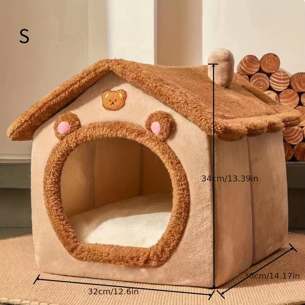 1pc Pet Bed House For Cats, Removable And Washable Cat House, Winter Warm Cat Bed Soft And Comfortable Puppy Cave Nest - Eco Explorer Hub