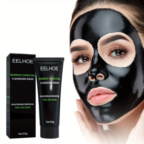 2.12oz Bamboo Charcoal Cleansing Mask - T Zone Oil Control Mask - Deep Pore & Blackhead Cleansing Mask For All Skin Types - Purifies And Cleanses Nose And Face - Gentle On Skin - Eco Explorer Hub