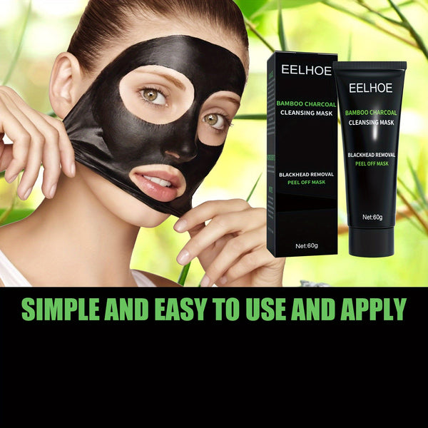 2.12oz Bamboo Charcoal Cleansing Mask - T Zone Oil Control Mask - Deep Pore & Blackhead Cleansing Mask For All Skin Types - Purifies And Cleanses Nose And Face - Gentle On Skin - Eco Explorer Hub