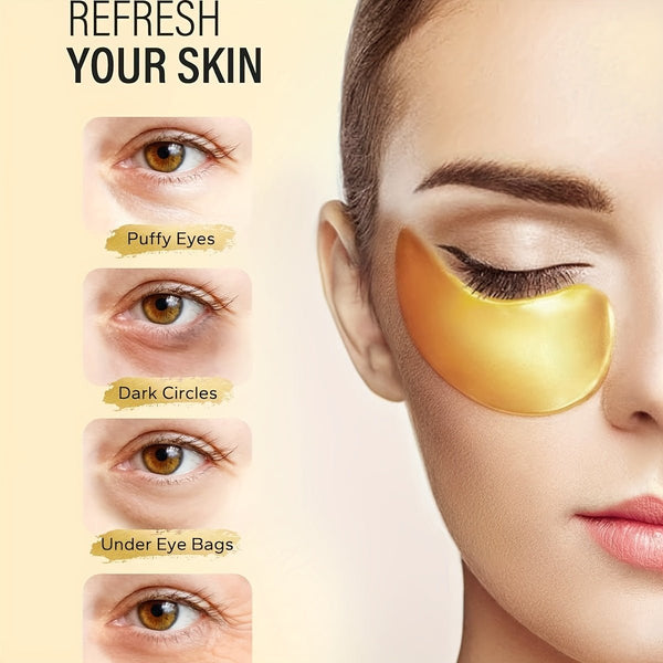 24k Golden Under Eye Patches (25 Pairs/Box), Eye Mask, Collagen Skin Care Products, Firming And Moisturizing Eye Patches - Eco Explorer Hub