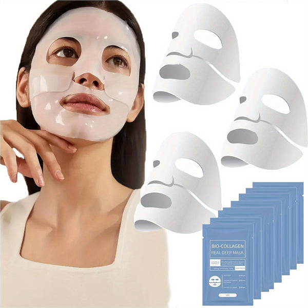 2Box Bio - Collagen Glow Mask Overnight, Bio - Collagen Real Deep Mask Deep Mask, Pure Collagen Films, Korean Deep Hydrating Firming Overnight Hydrogel Mask, 8PCS - Eco Explorer Hub