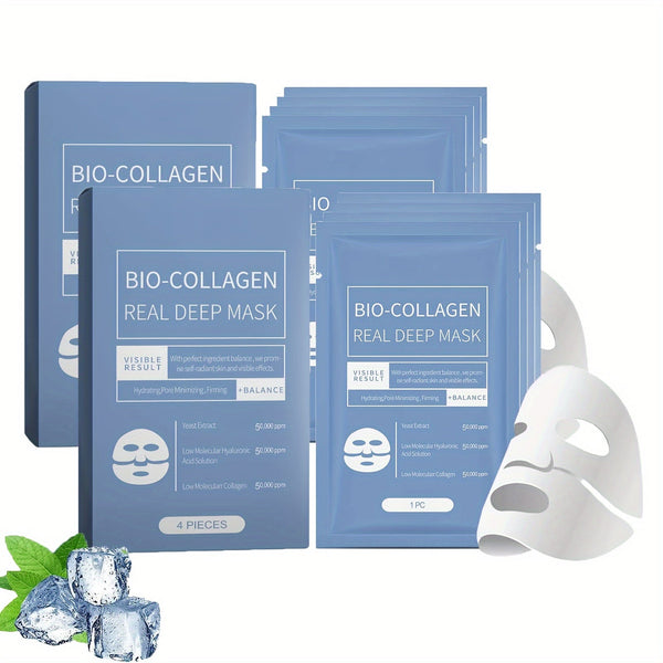 2Box Bio - Collagen Glow Mask Overnight, Bio - Collagen Real Deep Mask Deep Mask, Pure Collagen Films, Korean Deep Hydrating Firming Overnight Hydrogel Mask, 8PCS - Eco Explorer Hub