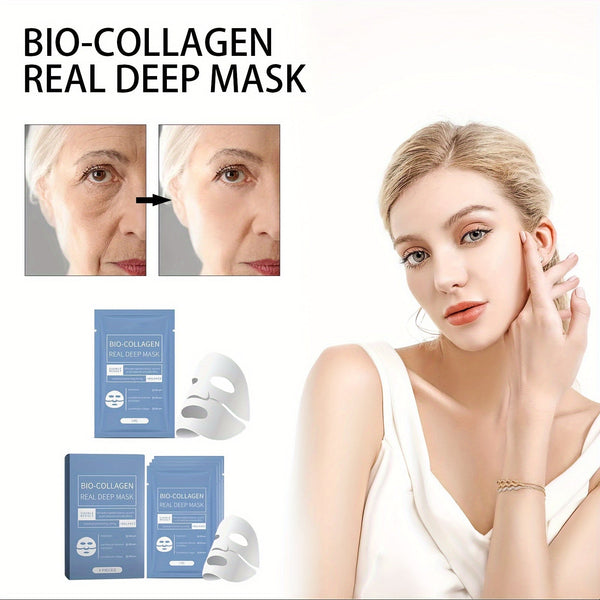 2Box Bio - Collagen Glow Mask Overnight, Bio - Collagen Real Deep Mask Deep Mask, Pure Collagen Films, Korean Deep Hydrating Firming Overnight Hydrogel Mask, 8PCS - Eco Explorer Hub