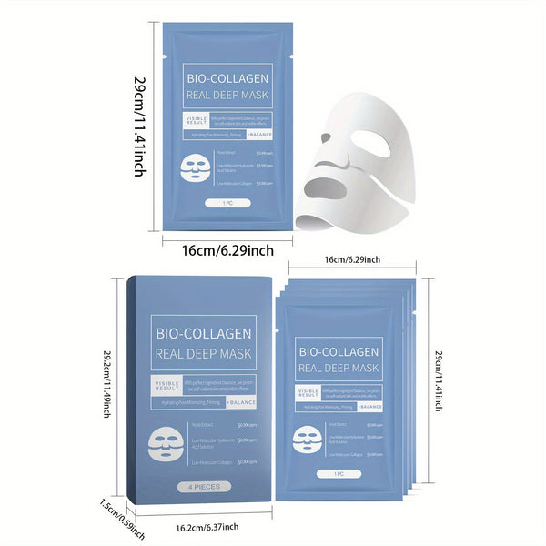 2Box Bio - Collagen Glow Mask Overnight, Bio - Collagen Real Deep Mask Deep Mask, Pure Collagen Films, Korean Deep Hydrating Firming Overnight Hydrogel Mask, 8PCS - Eco Explorer Hub