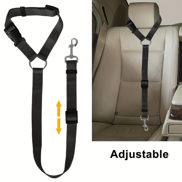 2pcs Pet Safety Belt, Dog Car Seat Belt, Nylon Tether Adjustable Pet Leash, Secure Your Pet for Vehicle Travel Daily Use - Eco Explorer Hub