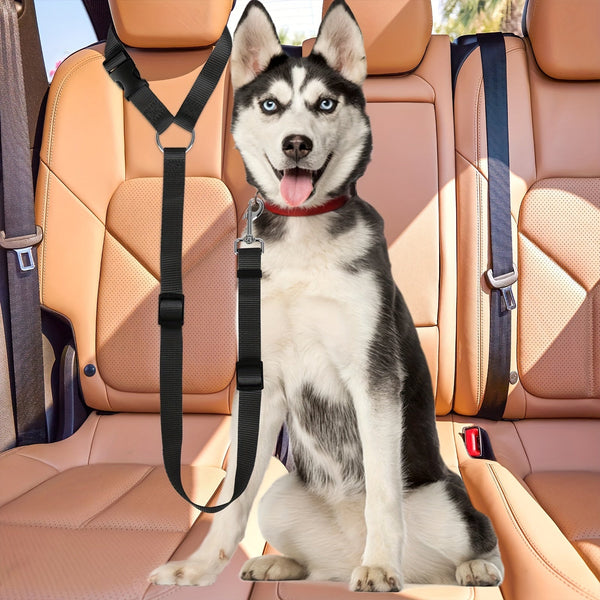 2pcs Pet Safety Belt, Dog Car Seat Belt, Nylon Tether Adjustable Pet Leash, Secure Your Pet for Vehicle Travel Daily Use - Eco Explorer Hub