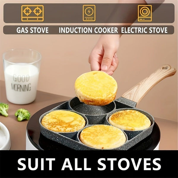 4 Egg Frying Pan, Pancake Omelette Pan, Cooker Pans 4 - Cups Non - stick Cookware Divided Egg Cooker, Burger Pan For Breakfast, Pancake, Poached Egg1 - Eco Explorer Hub