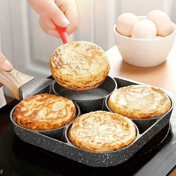 4 Egg Frying Pan, Pancake Omelette Pan, Cooker Pans 4 - Cups Non - stick Cookware Divided Egg Cooker, Burger Pan For Breakfast, Pancake, Poached Egg1 - Eco Explorer Hub