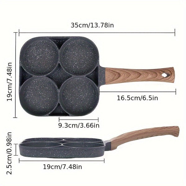 4 Egg Frying Pan, Pancake Omelette Pan, Cooker Pans 4 - Cups Non - stick Cookware Divided Egg Cooker, Burger Pan For Breakfast, Pancake, Poached Egg1 - Eco Explorer Hub