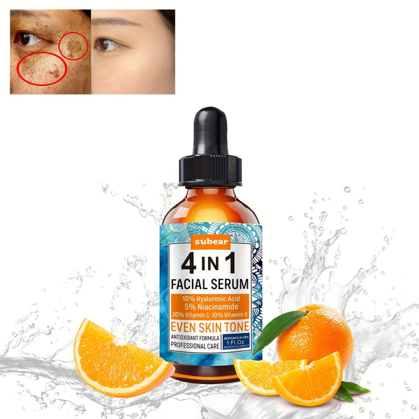 4 In 1 Facial Serum With Hyaluronic Acid, Niacinamide, Vitamin C Facial Care Serum For Moisturizes, Repair And Rejuvenates Skin 30ml/1.05oz - Eco Explorer Hub