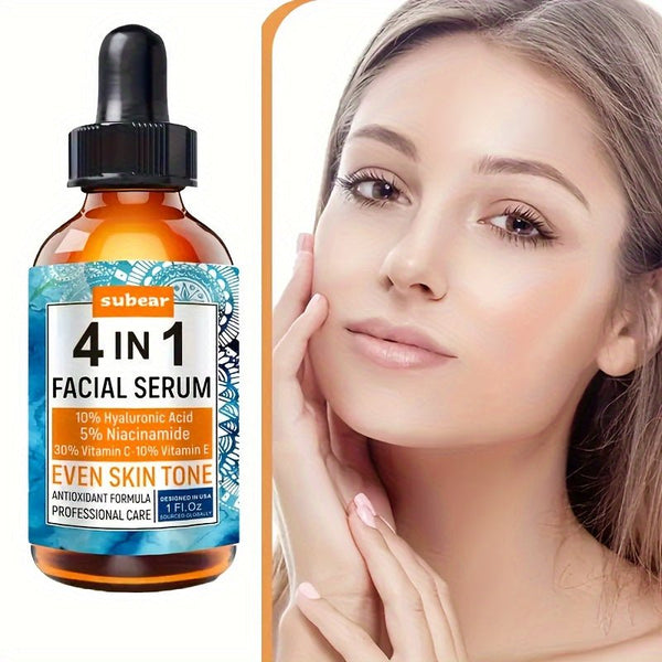 4 In 1 Facial Serum With Hyaluronic Acid, Niacinamide, Vitamin C Facial Care Serum For Moisturizes, Repair And Rejuvenates Skin 30ml/1.05oz - Eco Explorer Hub