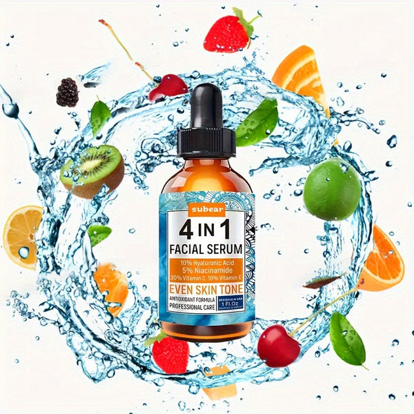 4 In 1 Facial Serum With Hyaluronic Acid, Niacinamide, Vitamin C Facial Care Serum For Moisturizes, Repair And Rejuvenates Skin 30ml/1.05oz - Eco Explorer Hub