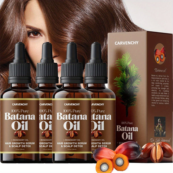 4Pcs Batana and Rosemary hair care Essential Oils, Batana Oil with Rosemary, Deep Moisturizing & Soothing, Care for Straight, Shiny and Voluminous Hair, Suitable for All Hair Types - Eco Explorer Hub