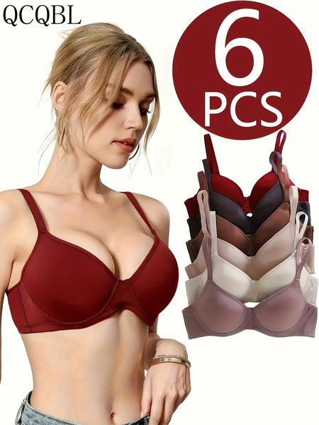 6 - Pack Ultra - Soft Seamless Push - Up Bras - Comfortable Everyday Support, Elegant Style, Breathable Cups, Versatile Value Set For Women Of All Shapes And Sizes - Perfect For Daily Wear, Lounging, And Layering Under Favorite Top - Eco Explorer Hub