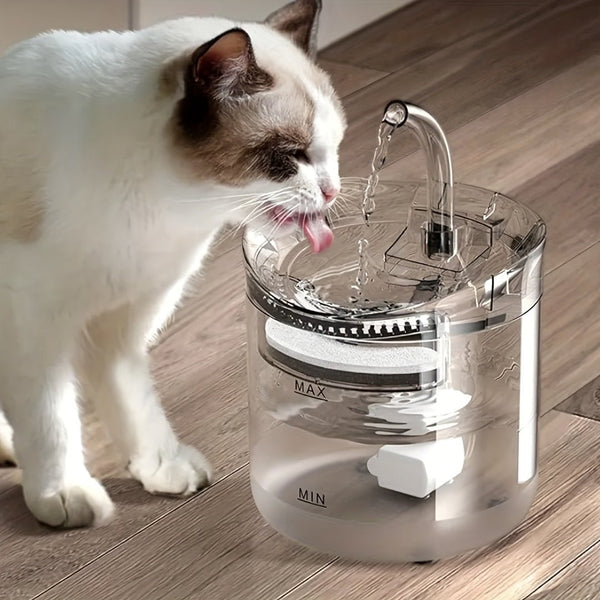 60.87oz Smart Pet Water Fountain, Automatic Cat Water Fountain, Transparent Ultra Quiet Cat Water Dispenser For Indoor Cats - Eco Explorer Hub