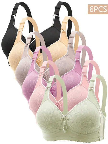 6pcs Seamless Tassel Decor Wireless Tank Bra, Sexy Comfy Push Up Bra, Women's Lingerie & Underwear - Eco Explorer Hub