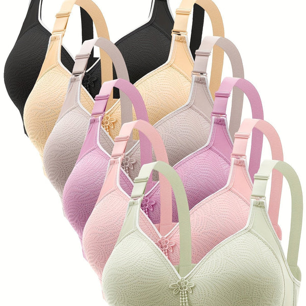 6pcs Seamless Tassel Decor Wireless Tank Bra, Sexy Comfy Push Up Bra, Women's Lingerie & Underwear - Eco Explorer Hub