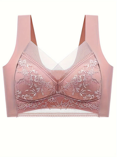 6pcs Solid Floral Lace Wireless Tank Bra, Sexy Comfy Push Up Bra, Women's Lingerie & Underwear - Eco Explorer Hub