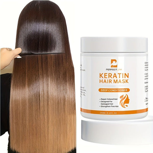 8.45oz Keratin Hair Care Mask Magically Repairs Damage, Curls Hair Care, Glossy, Smooth, Straightened Professional Hair Care, Deep Moisturizing, And Smooth - Eco Explorer Hub