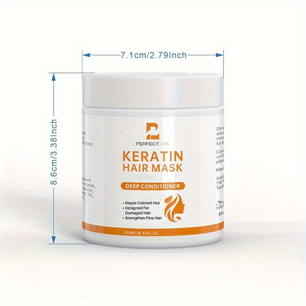 8.45oz Keratin Hair Care Mask Magically Repairs Damage, Curls Hair Care, Glossy, Smooth, Straightened Professional Hair Care, Deep Moisturizing, And Smooth - Eco Explorer Hub