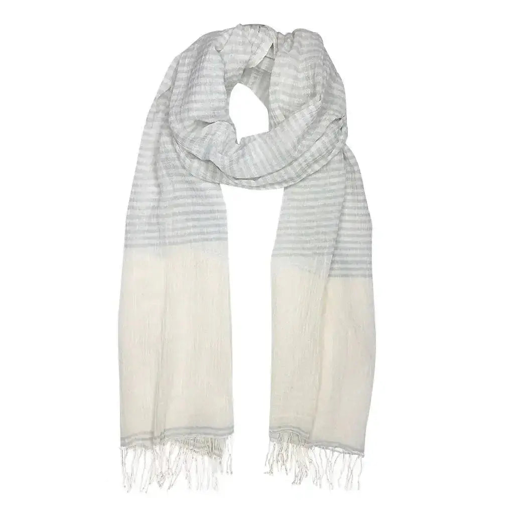 Airy Cotton Stripe Scarf