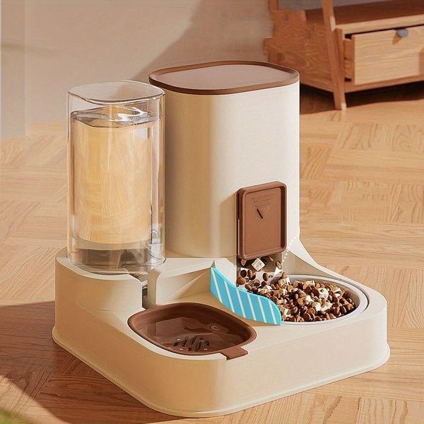 Automatic 2 - in - 1 Cat Feeder: Gravity Water Dispenser & Food Container for Indoor Cats - No Battery, No Electricity - Eco Explorer Hub