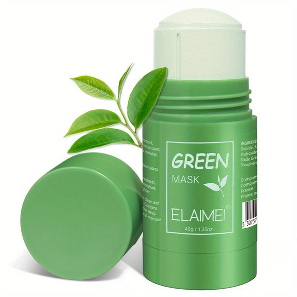 ELAIMEI 3 - piece green tea cleansing solid mask stick, cleans pores, moisturizes skin, controls oil, moisturizes, and beautifies skin care. - Eco Explorer Hub