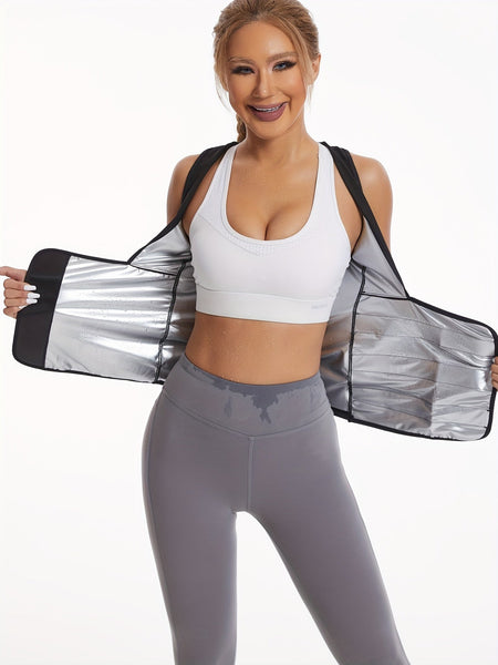 Hot Selling Women's Sports Yoga Sauna Clothes, Fitness Running Sweat Wicking Sauna Vests, Fat Burning, Abdominal Heating Yoga Clothes, Shaping Waist Cinching Clothes, Fixed Chest Support Anti Sagging Vests, Shaping Slimming C - Eco Explorer Hub