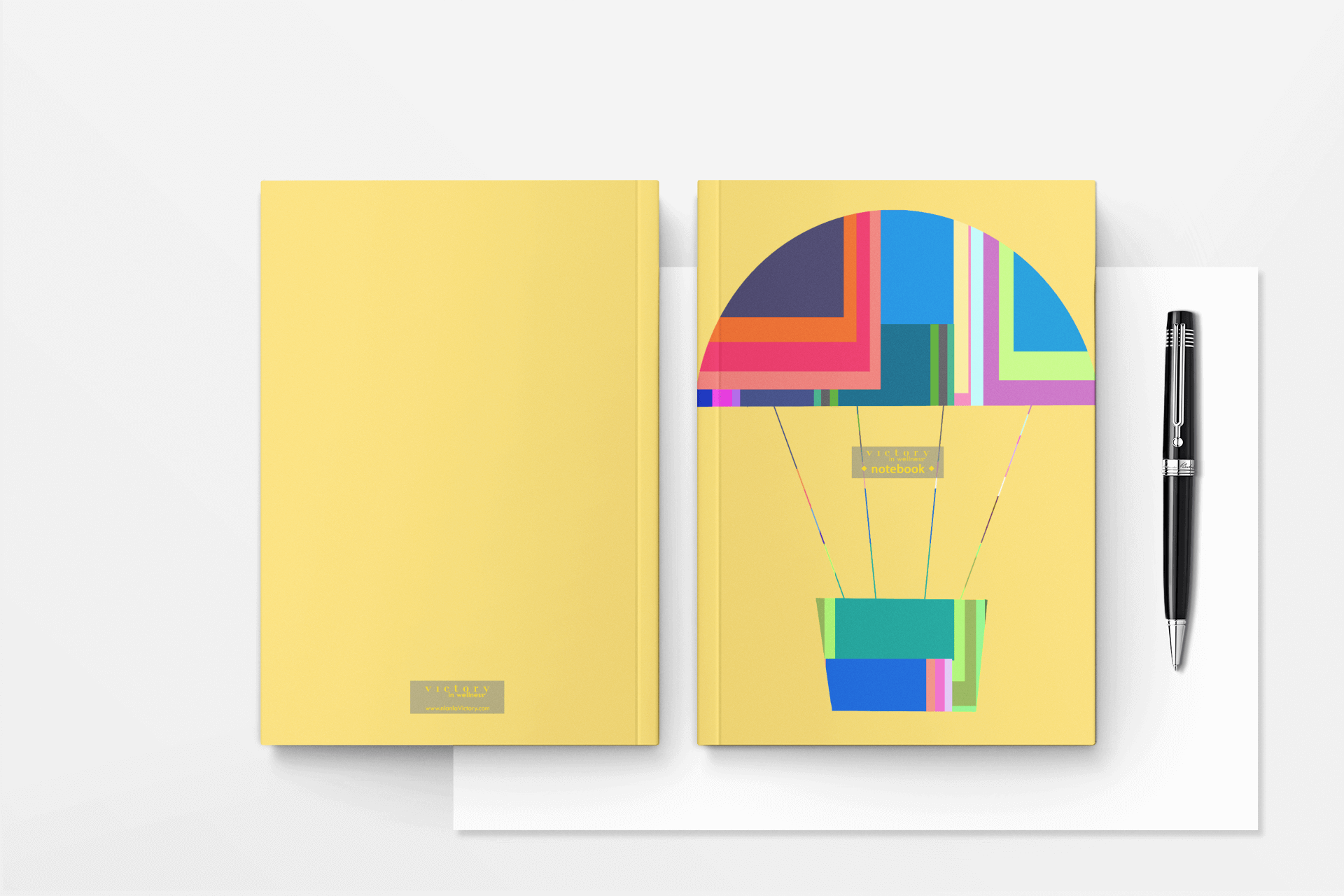 Travel Notebooks for Kids, Set of 3 A6 Size Journals, Safe Anchor , Hot Air Balloon, Fly With Me! Pink Yellow Green Notebooks | by Victory In Wellness