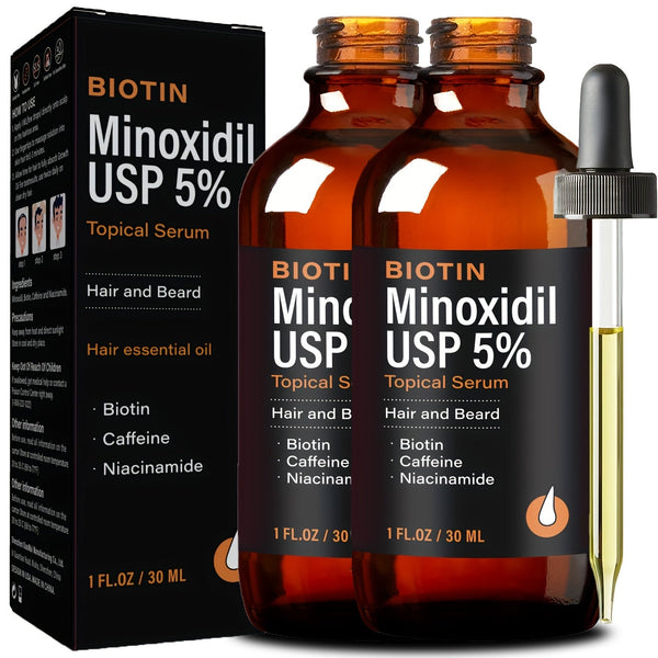 Minoxidil Hair Growth Oil Double Pack - 2.03oz Promotes Hair Growth Strengthens Follicles Restores Thick Hair - Eco Explorer Hub