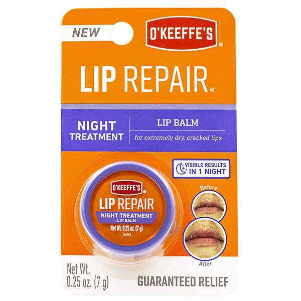 O'Keeffe's Lip Repair Night Treatment Lip Balm, 0.25 Ounce Jar, (Pack of 1) - Eco Explorer Hub