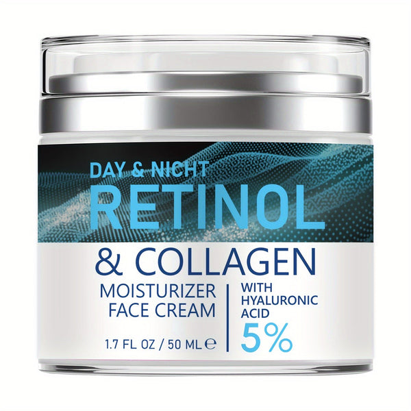 Retinol Moisturizer: Collagen & Hyaluronic Acid Enriched, Vitamins C+E - Hypoallergenic, for Youthful, Hydrated Skin for All 50ml - Eco Explorer Hub