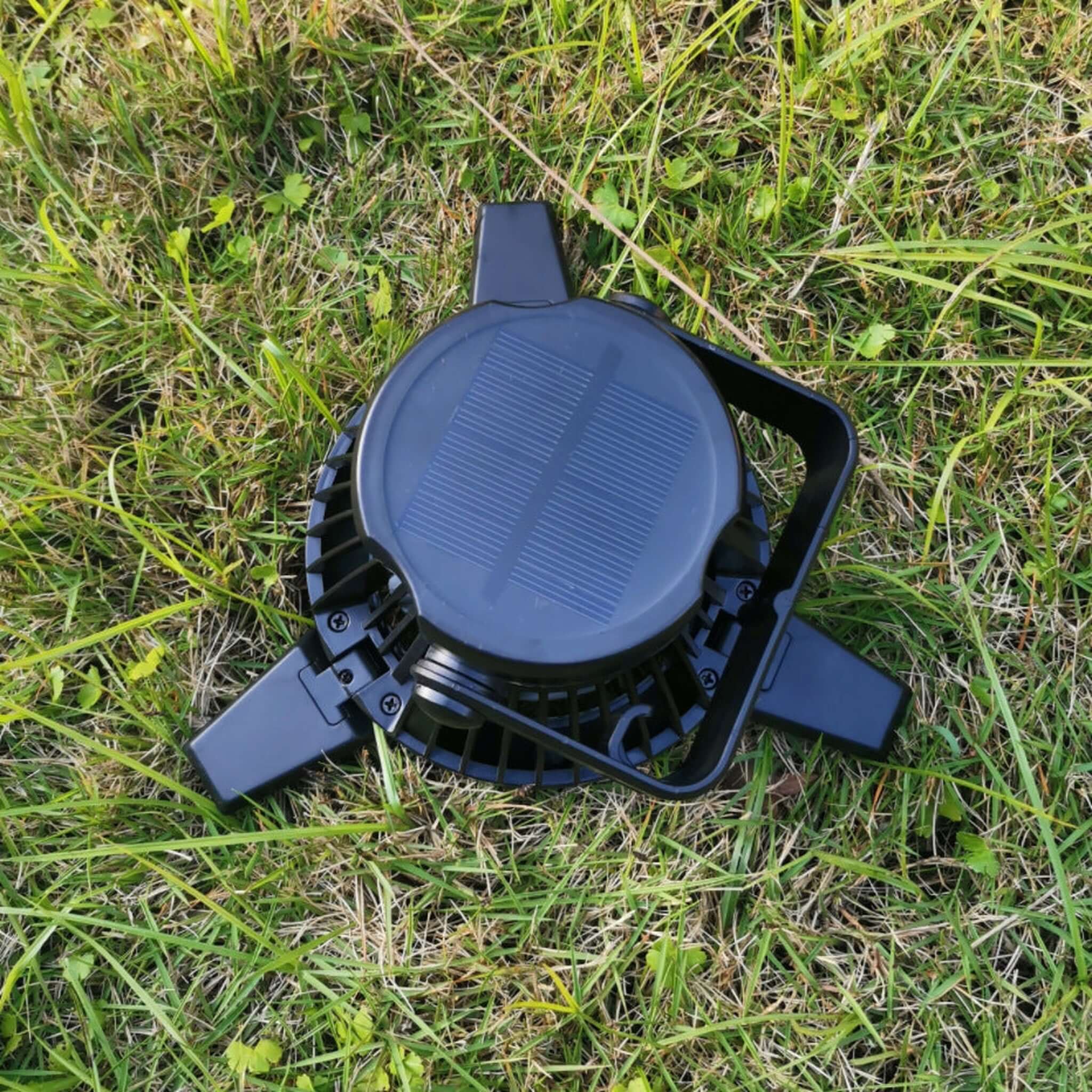 Solar LED Tent Fan with USB Charging and High Capacity Battery