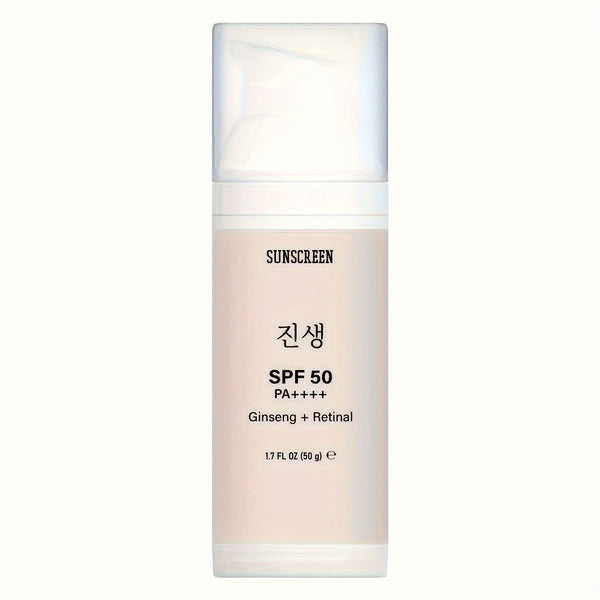 SPF 50 Vitamin E Sunscreen, 50g/1.7Fl.Oz - UVA/UVB Protection, Lightweight, Contains Ginseng + Retina - Eco Explorer Hub