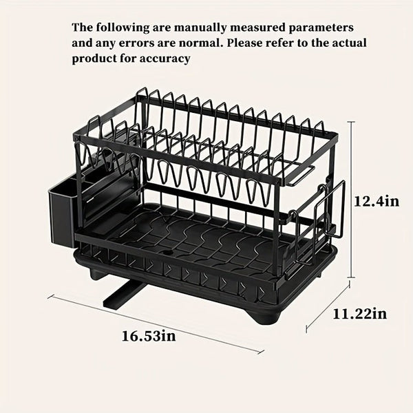 White collapsible bowl holder Kitchen must - have 2 - layer cutlery rack, rust - proof stainless steel kitchen cutlery drying rack with drain tray and kitchen counter dish holder, kitchen accessories - Eco Explorer Hub